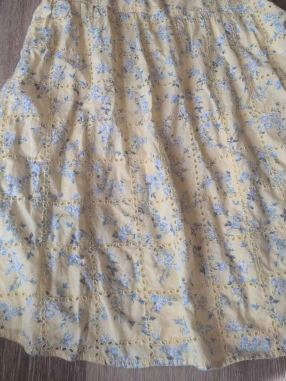 Abercrombie Kids Yellow Floral Eyelet Dress Size 15/16